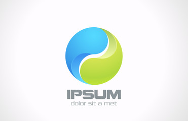 Logo Sphere abstract design. Green technology business