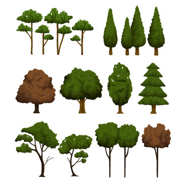 Set of trees for landscape