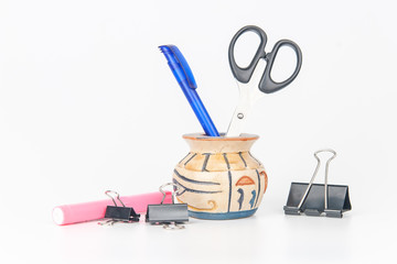 Stationery set isolated on white background