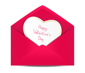 Valentines day card in paper envelope