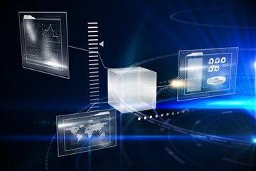 Composite image of futuristic black background with circles