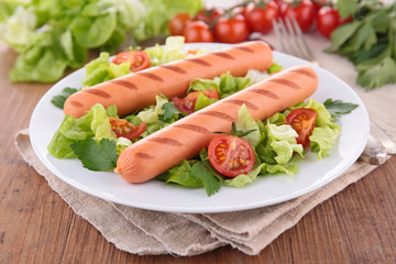 sausage and salad