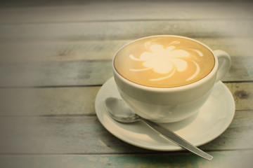 Cup of coffee in vintage style