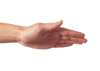 Human hand with palm down  isolated