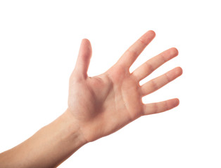 Five fingers isolated on white background