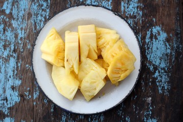 Slice of fresh on plate