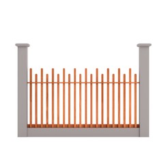 realistic 3d render of fence
