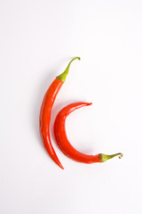 Two red chili pepper