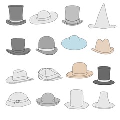 cartoon image of hats (accessories)