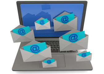 COMPUTER AND MAIL - 3D