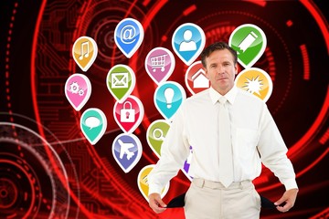 Composite image of portrait of bankrupt man