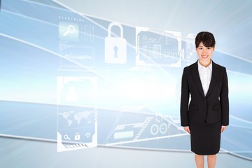 Composite image of smiling businesswoman