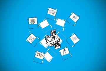 Composite image of blue background with vignette