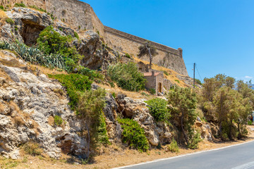 Fototapeta premium Road around fortress in Rethymno, Crete, Greece.