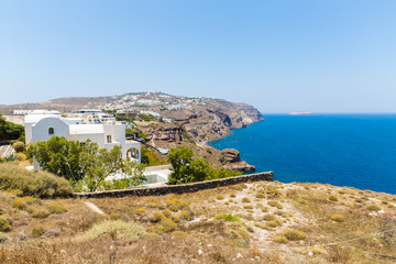 Fototapeta na wymiar Widok miasta Fira - Santorini, Kreta, Grecja.