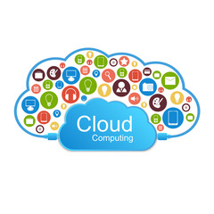 Vector cloud computing concept. Modern design template.