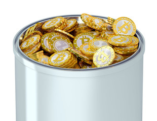 Bitcoins in a bucket