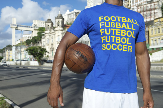 Brazilian Football Soccer Player Standing in Salvador Brazil