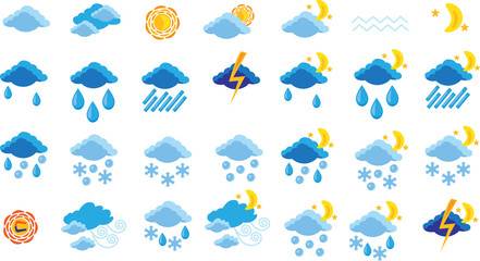 Obraz premium set of weather icons