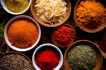 Zelfklevend Fotobehang Assorted spices © Lukas Gojda