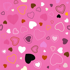 Pink Vector Seamless Hearts Pattern