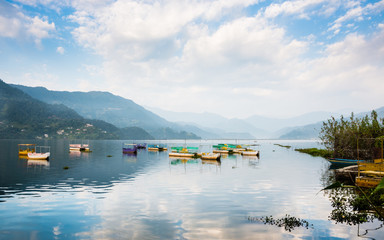Phewa Lake in Pokhara, Nepal