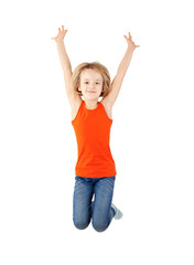 young girl jumping