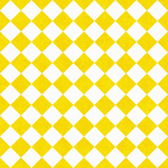 Yellow and White Diagonal Checkers on Textured Fabric Background