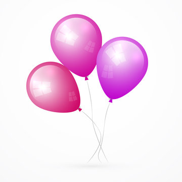 Pink, Purple Vector Balloons