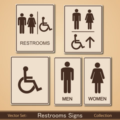 Restroom Signs Vector Collection