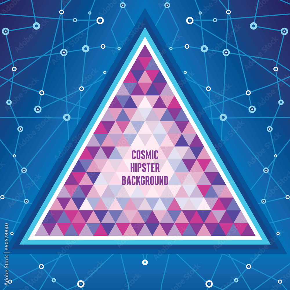 Poster cosmic hipster background - abstract geometric structure