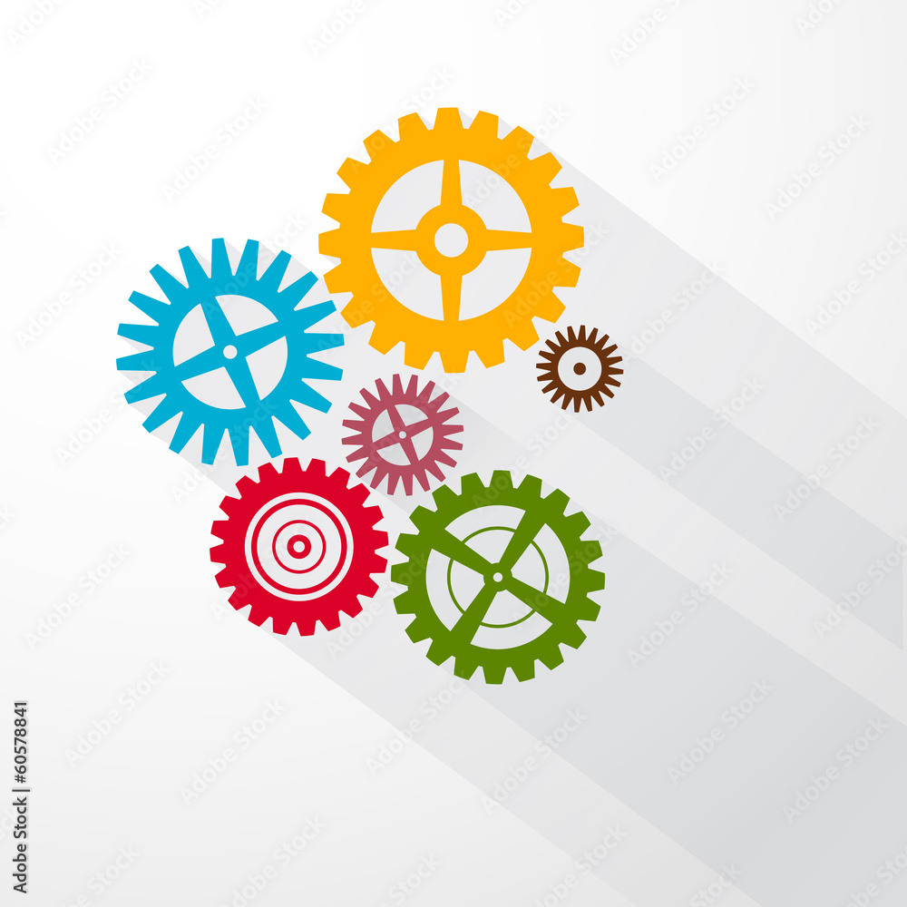 Poster abstract colorful vector cogs - gears