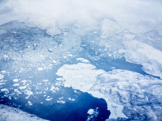 aerial view of pack ice