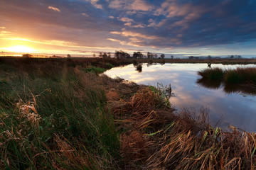 sunrise over wild river