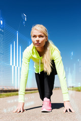 concentrated woman doing running outdoors