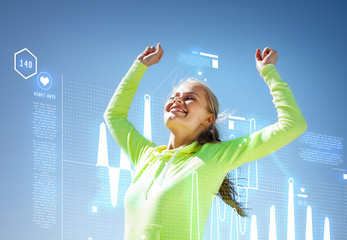 woman runner celebrating victory