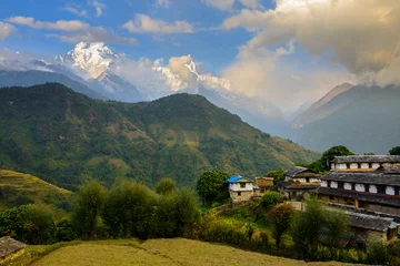 Photo sur Plexiglas Népal Village de Ghandruk dans la région de l& 39 Annapurna