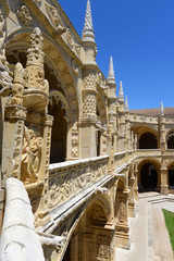 Jeronimos Monastery Cloister with Manueline style, Lisbon