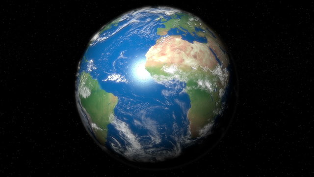 High Quality render of Earth by day and night.