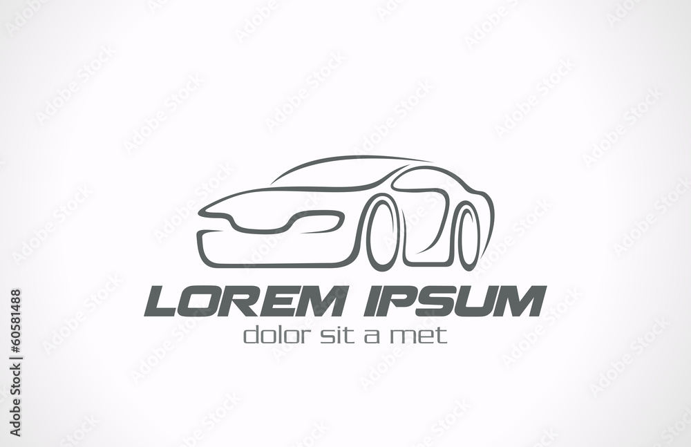 Poster logo car abstract lines vector icon design concept. auto race