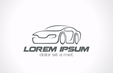 Logo Car abstract lines vector icon design concept. Auto Race