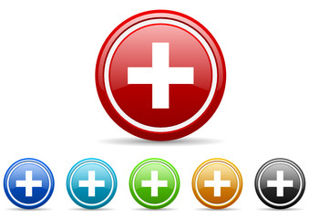 plus icon vector set