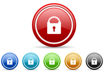 padlock icon vector set