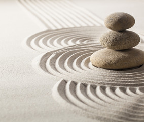 Fototapeta na wymiar zen stillness and wellness with sand and stones garden