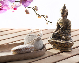zen still-life for exfoliation and wellness