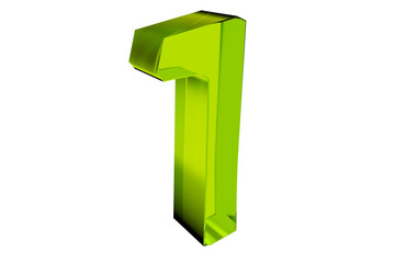 render of a green number one