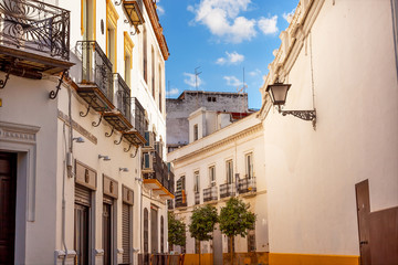 Fototapeta na wymiar Narrow Streets of Seville Spain City View
