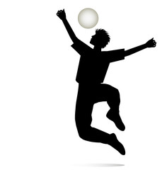Fototapeta na wymiar silhouette di fanciullo che esulta giocando con la palla
