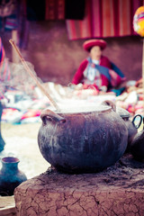 Traditional village in Peru, South America.
