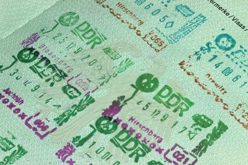 Reisepass mit DDR Einreisestempeln